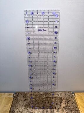 6” x 24” Quilted Bear Clear Acrylic Quilting Ruler with Purple Markings 🧵